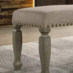 Banc moderne capitonné en bois GDFStudio Preston 48 avec garniture cloutée