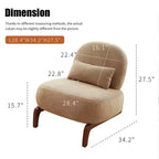 Fauteuil d'appoint rembourré moderne et mignon, chaise de lecture confortable sans accoudoirs pour salon, chambre, appartement ou balcon - Panipeachy