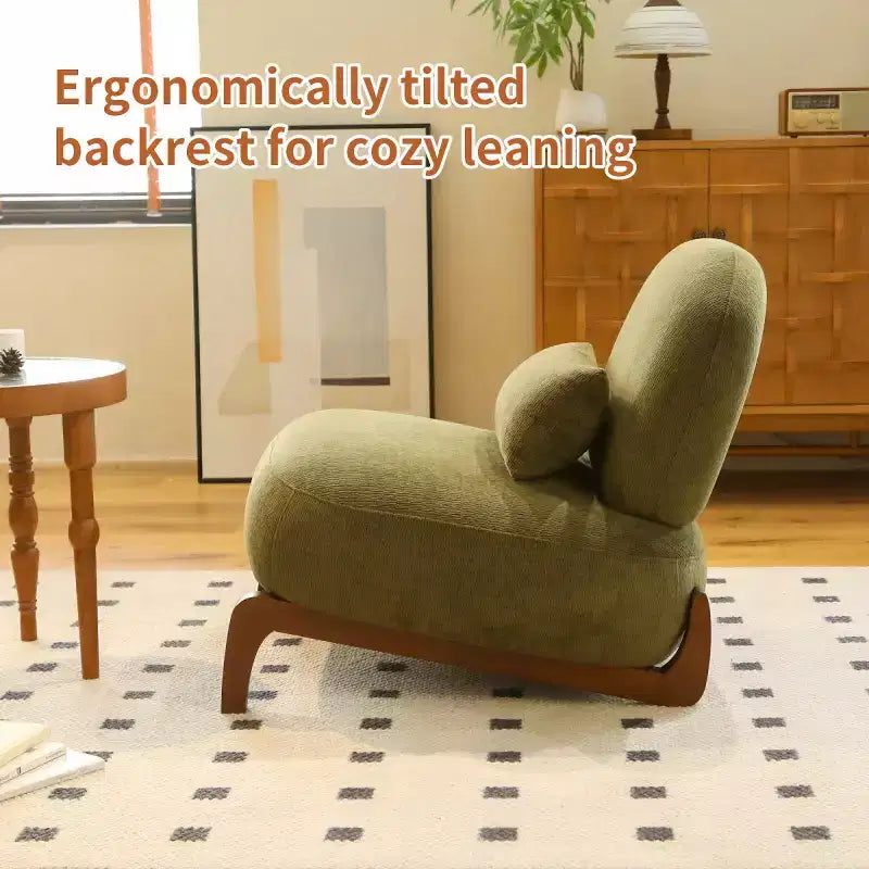 Fauteuil d'appoint rembourré moderne et mignon, chaise de lecture confortable sans accoudoirs pour salon, chambre, appartement ou balcon - Panipeachy
