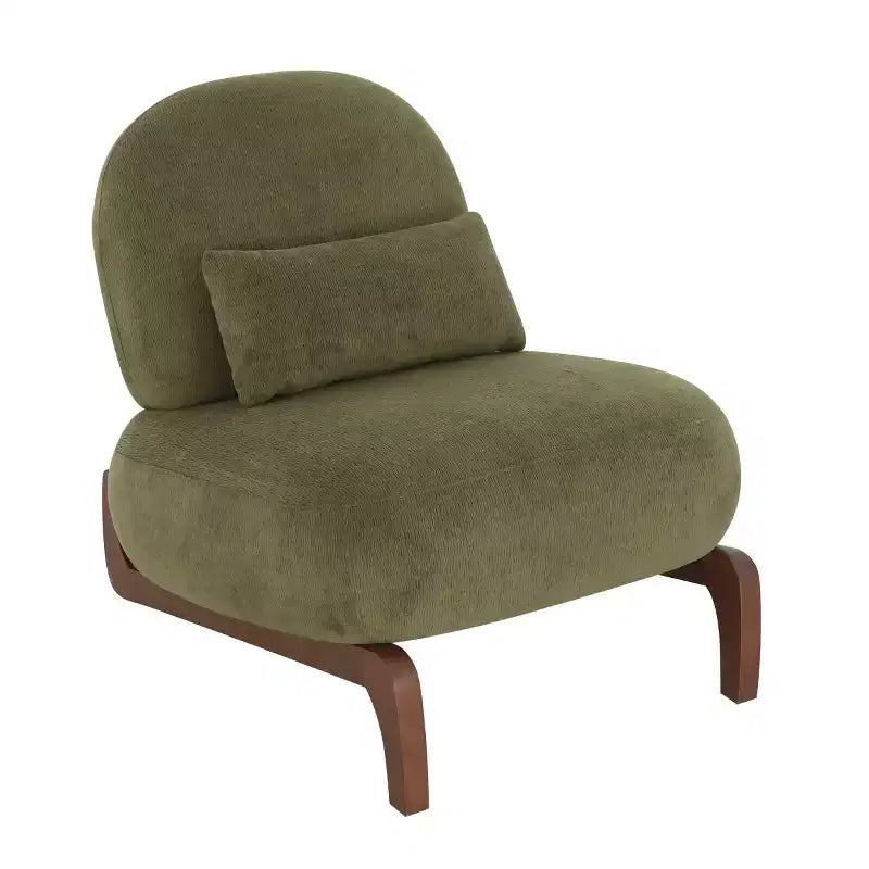 Fauteuil d'appoint rembourré moderne et mignon, chaise de lecture confortable sans accoudoirs pour salon, chambre, appartement ou balcon - Panipeachy