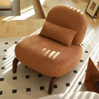 Fauteuil d'appoint rembourré moderne et mignon, chaise de lecture confortable sans accoudoirs pour salon, chambre, appartement ou balcon - Panipeachy