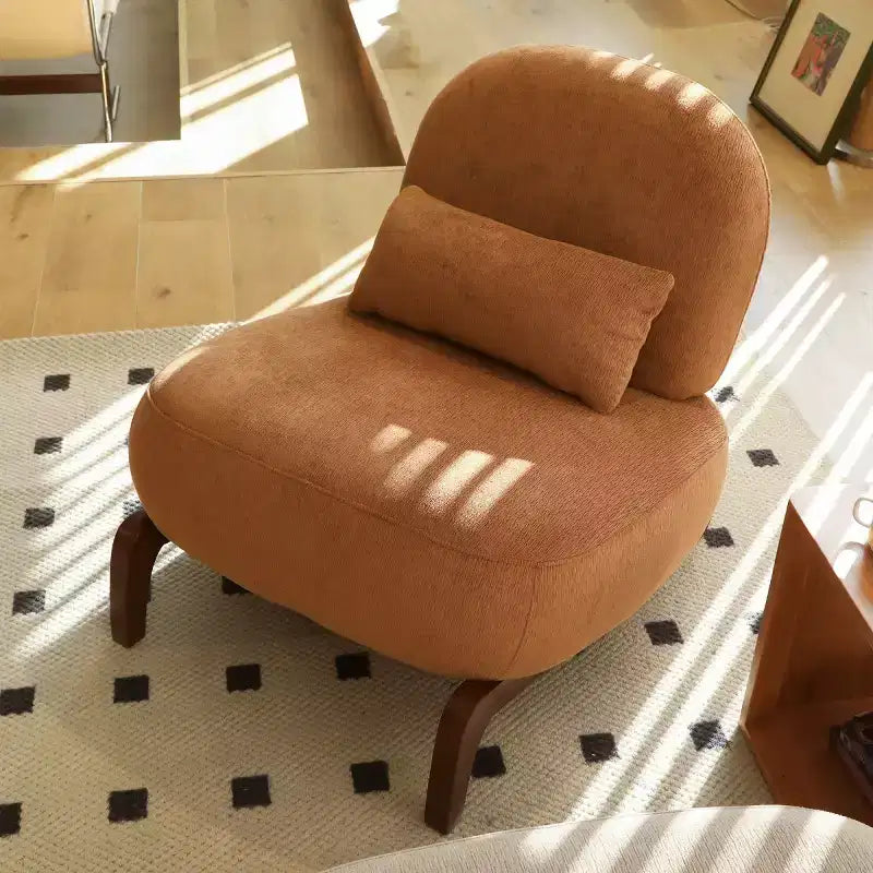 Fauteuil d'appoint rembourré moderne et mignon, chaise de lecture confortable sans accoudoirs pour salon, chambre, appartement ou balcon - Panipeachy