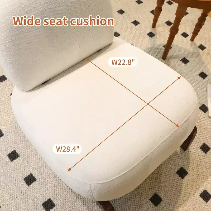 Fauteuil d'appoint rembourré moderne et mignon, chaise de lecture confortable sans accoudoirs pour salon, chambre, appartement ou balcon - Panipeachy