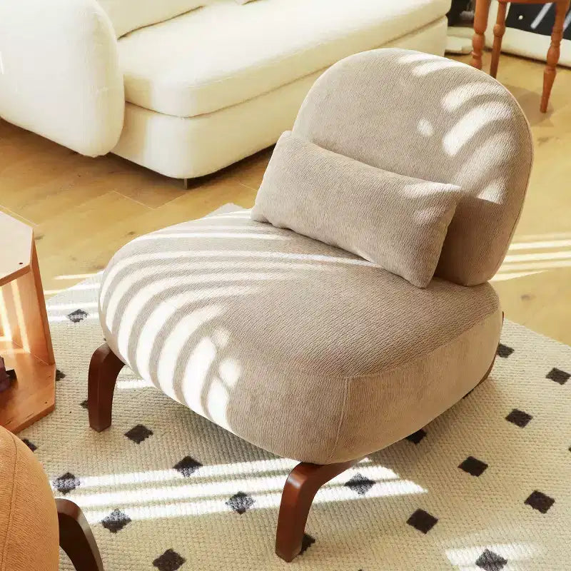 Fauteuil d'appoint rembourré moderne et mignon, chaise de lecture confortable sans accoudoirs pour salon, chambre, appartement ou balcon - Panipeachy