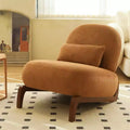 Modern Cute Upholstered Accent Chair, Comfy Armless Reading Chair for Living Room, Bedroom, Apartment, or Balcony-Panipeachy