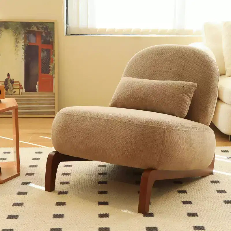 Fauteuil d'appoint rembourré moderne et mignon, chaise de lecture confortable sans accoudoirs pour salon, chambre, appartement ou balcon - Panipeachy