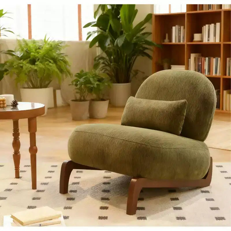 Fauteuil d'appoint rembourré moderne et mignon, chaise de lecture confortable sans accoudoirs pour salon, chambre, appartement ou balcon - Panipeachy
