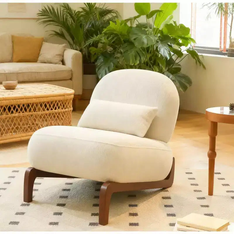 Fauteuil d'appoint rembourré moderne et mignon, chaise de lecture confortable sans accoudoirs pour salon, chambre, appartement ou balcon - Panipeachy