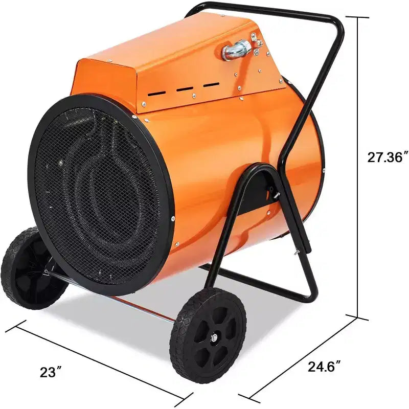Chauffage de garage électrique industriel AMERLIFE avec thermostat, chauffage à air pulsé portable avec roues, commandes réglables, protection contre la surchauffe