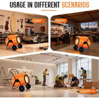 Chauffage de garage électrique industriel AMERLIFE avec thermostat, chauffage à air pulsé portable avec roues, commandes réglables, protection contre la surchauffe