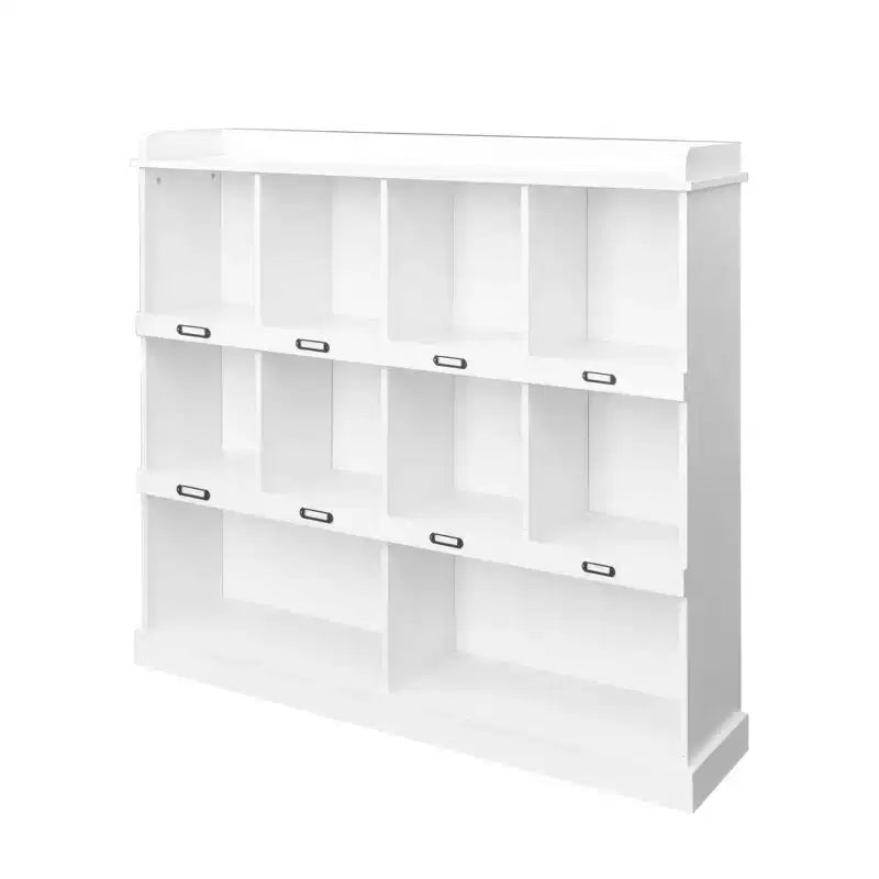 Bibliothèque haute 10 cubes, Étagère de rangement autoportante style vintage industriel pour salon, chambre, bureau