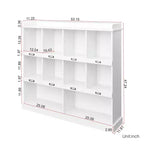 Bibliothèque haute 10 cubes, Étagère de rangement autoportante style vintage industriel pour salon, chambre, bureau