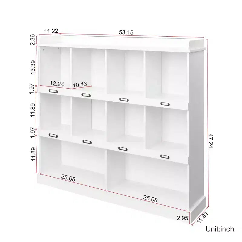 Bibliothèque haute 10 cubes, Étagère de rangement autoportante style vintage industriel pour salon, chambre, bureau