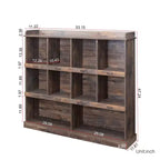 Bibliothèque haute 10 cubes, Étagère de rangement autoportante style vintage industriel pour salon, chambre, bureau