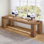 Bureau double Lantine de 86 pouces, poste de travail informatique moderne pour deux personnes et table extra-longue pour le bureau à domicile
