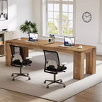 Bureau double Lantine de 86 pouces, poste de travail informatique moderne pour deux personnes et table extra-longue pour le bureau à domicile