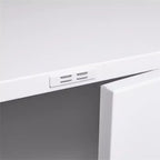 VIYET 23.6x23.6x23.6 Support d'imprimante mobile en métal, meuble de rangement avec étagère réglable et roulettes verrouillables (Blanc)