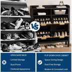 Meuble à chaussures Acekool avec 4 tiroirs basculants, organisateur d'entrée mince avec séparateurs réglables, pour couloir ou chambre à coucher