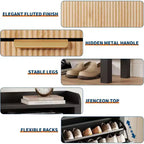 Meuble à chaussures Acekool avec 4 tiroirs basculants, organisateur d'entrée mince avec séparateurs réglables, pour couloir ou chambre à coucher