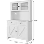 Armoire de cuisine avec support pour micro-ondes, armoire de type « hutch » autoportante avec buffet, grandes armoires de rangement pour cuisine, salle à manger