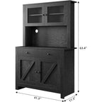 Armoire de cuisine avec support pour micro-ondes, armoire de type « hutch » autoportante avec buffet, grandes armoires de rangement pour cuisine, salle à manger