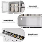 Armoire de cuisine avec support pour micro-ondes, armoire de type « hutch » autoportante avec buffet, grandes armoires de rangement pour cuisine, salle à manger