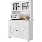 Armoire de cuisine avec support pour micro-ondes, armoire de type « hutch » autoportante avec buffet, grandes armoires de rangement pour cuisine, salle à manger