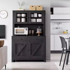 Armoire de cuisine avec support pour micro-ondes, armoire de type « hutch » autoportante avec buffet, grandes armoires de rangement pour cuisine, salle à manger