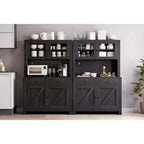 Armoire de cuisine avec support pour micro-ondes, armoire de type « hutch » autoportante avec buffet, grandes armoires de rangement pour cuisine, salle à manger