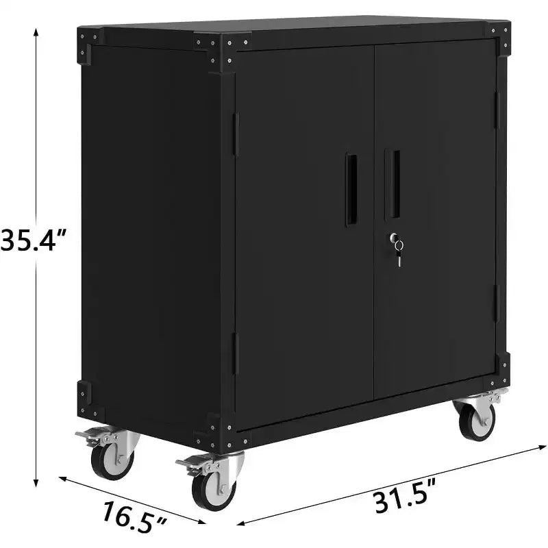 Meuble de rangement à roulettes pour outils, organisateur de rangement de garage en métal robuste avec étagère réglable et serrures, armoire à outils pour entrepôt et atelier