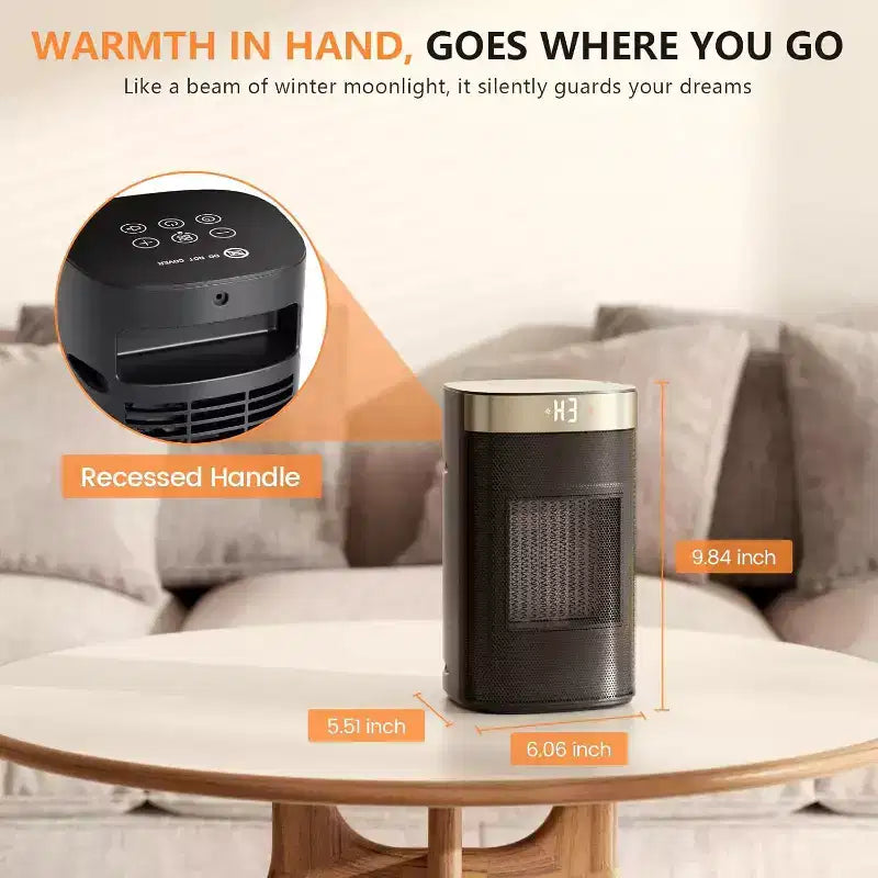 R.W.FLAME Chauffage d'appoint électrique 1500W, radiateur céramique intérieur avec thermostat intelligent, 5 modes, protection anti-basculement et contre la surchauffe pour maison, bureau et chambre