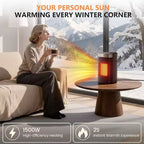 R.W.FLAME Chauffage d'appoint électrique 1500W, radiateur céramique intérieur avec thermostat intelligent, 5 modes, protection anti-basculement et contre la surchauffe pour maison, bureau et chambre