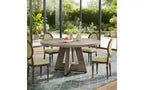 TUYOHW Table à manger en bois avec plateau épaissi, table de cuisine ronde de 120 cm pour 4 à 6 personnes, table spacieuse et multifonctionnelle pour salle à manger et salon