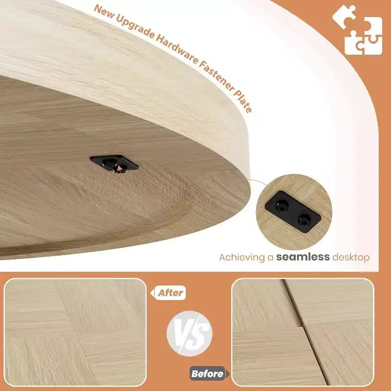 Table à manger ronde de 47" pour 4 à 6 personnes - Table de cuisine circulaire avec piètement robuste, pour salon, cuisine, appartement