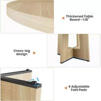 Table à manger ronde de 47" pour 4 à 6 personnes - Table de cuisine circulaire avec piètement robuste, pour salon, cuisine, appartement
