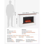 Cheminée électrique autoportante de 65,5 po avec manteau, radiateur infrarouge 1500 W 5120 BTU, télécommande et minuterie