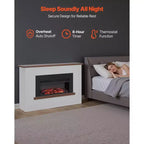 Cheminée électrique autoportante de 65,5 po avec manteau, radiateur infrarouge 1500 W 5120 BTU, télécommande et minuterie
