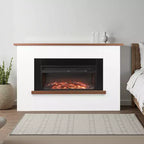 Cheminée électrique autoportante de 65,5 po avec manteau, radiateur infrarouge 1500 W 5120 BTU, télécommande et minuterie