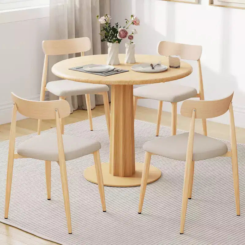 Costway Chaises de salle à manger modernes rembourrées Lot de 2 en tissu de lin Chaise d'appoint sans accoudoirs de style moderne du milieu du siècle avec pieds en métal imitation bois