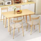 Costway Chaises de salle à manger modernes rembourrées Lot de 2 en tissu de lin Chaise d'appoint sans accoudoirs de style moderne du milieu du siècle avec pieds en métal imitation bois