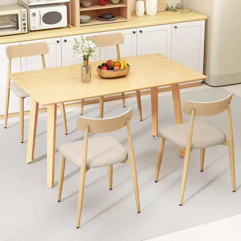 Costway Chaises de salle à manger modernes rembourrées Lot de 2 en tissu de lin Chaise d'appoint sans accoudoirs de style moderne du milieu du siècle avec pieds en métal imitation bois