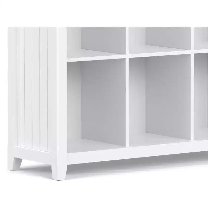 Bibliothèque et unité de rangement transitionnelles Normandie en BOIS MASSIF, 9 cubes, 48 po x 44 po