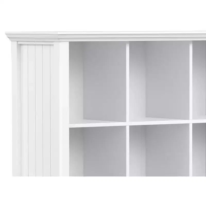 Bibliothèque et unité de rangement transitionnelles Normandie en BOIS MASSIF, 9 cubes, 48 po x 44 po