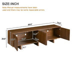 Meuble TV moderne 70" en grain de bois avec rangement, meuble TV pour téléviseurs jusqu'à 75", console média rustique pour salon-Panipeachy