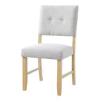 Ensemble de salle à manger minimaliste pour 4 personnes, ensemble de salle à manger rectangulaire 5 pièces en bois massif avec 4 chaises rembourrées pour salle à manger, finition bois naturel