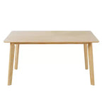 Ensemble de salle à manger minimaliste pour 4 personnes, ensemble de salle à manger rectangulaire 5 pièces en bois massif avec 4 chaises rembourrées pour salle à manger, finition bois naturel