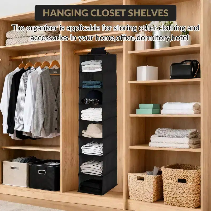 COZONY Lot de 3 organiseurs de chaussures suspendus pour placard, support de rangement à 8 étagères avec 2 crochets, installation sans outils, étagère peu encombrante pour chaussures et sacs à main