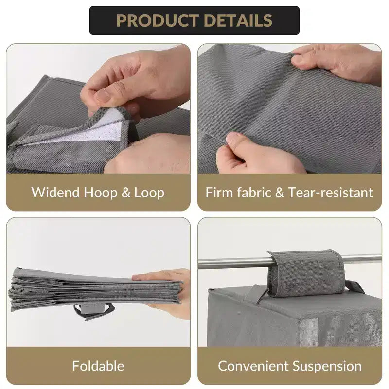 COZONY Lot de 3 organiseurs de chaussures suspendus pour placard, support de rangement à 8 étagères avec 2 crochets, installation sans outils, étagère peu encombrante pour chaussures et sacs à main