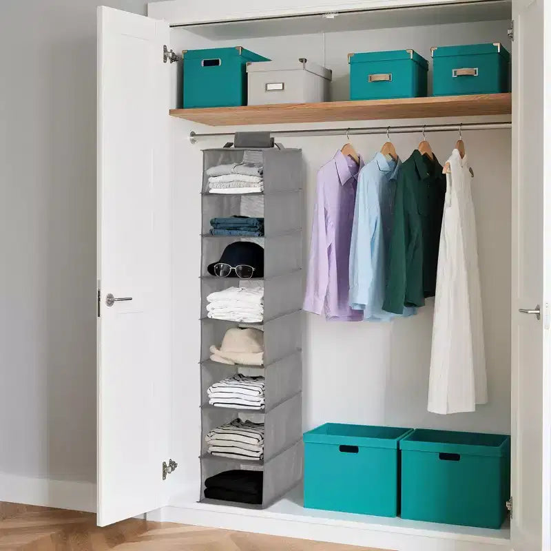 COZONY Lot de 3 organiseurs de chaussures suspendus pour placard, support de rangement à 8 étagères avec 2 crochets, installation sans outils, étagère peu encombrante pour chaussures et sacs à main