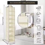 COZONY Lot de 3 organiseurs de chaussures suspendus pour placard, support de rangement à 8 étagères avec 2 crochets, installation sans outils, étagère peu encombrante pour chaussures et sacs à main